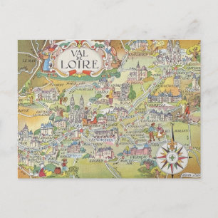 Postale Carte de la Vallée de la Loire de France Carte pos