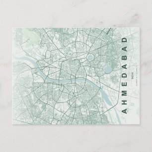 Postale Carte de la ville d'Ahmedabad en Inde, design mini