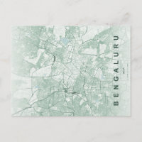 Carte de la ville de Bengaluru en Inde, design min