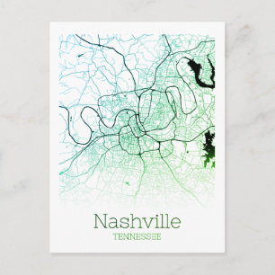 Postale Carte de la ville de Nashville