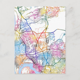 Postale Carte de la ville de San Diego USA