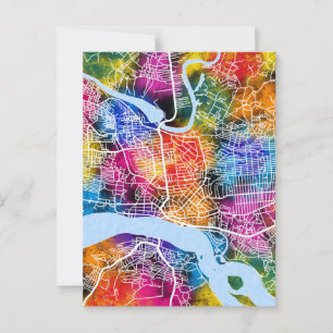 Postale Carte de la ville du Congo