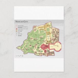Postale Carte de la ville du Vatican