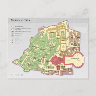 Postale Carte de la ville du Vatican