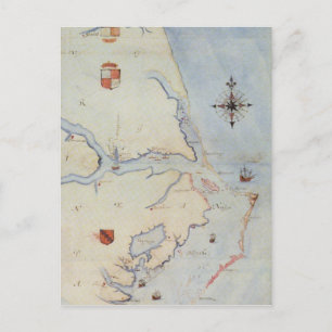 Postale Carte de la Virginie de Raleigh