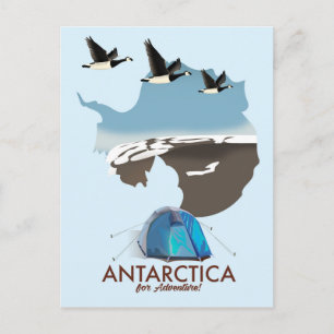 Postale Carte de l'affiche Antarctica For Adventure Travel