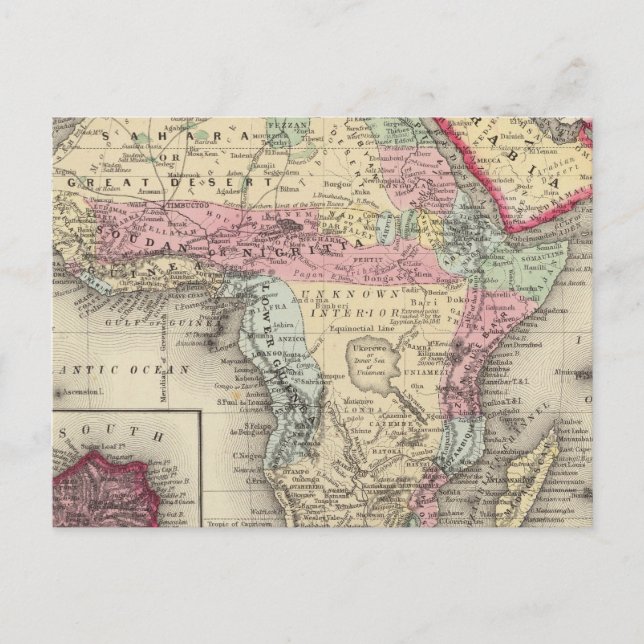 Postale Carte De L'Afrique (Devant)