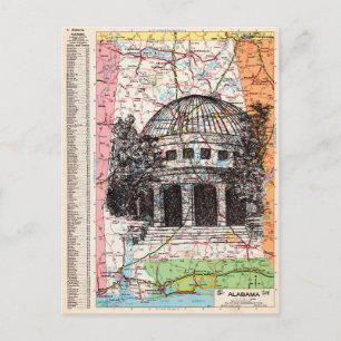 Postale Carte de l'Alabama