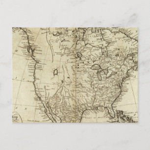 Postale Carte de l'Amérique du Nord