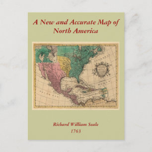 Postale Carte de l'Amérique du Nord 1763