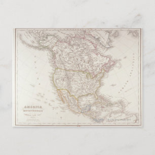Postale Carte de l'Amérique du Nord 2