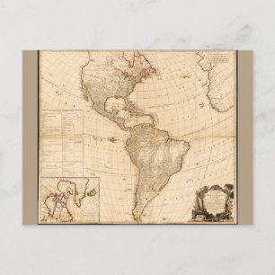 Postale Carte de l'Amérique du Nord et du Sud (1786)