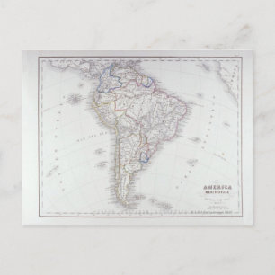 Postale Carte de l'Amérique du Sud