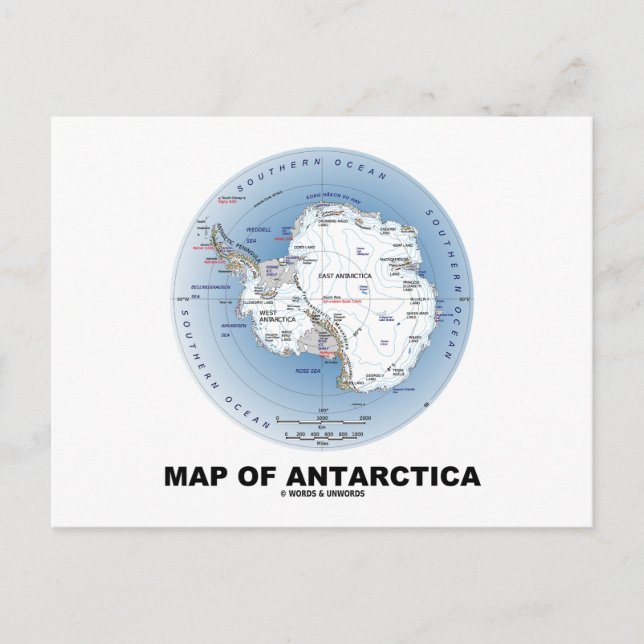Postale Carte De L'Antarctique (Géographie) (Devant)