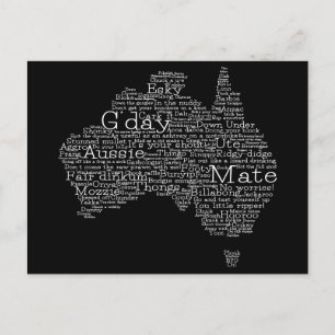Postale Carte de l'argot australien