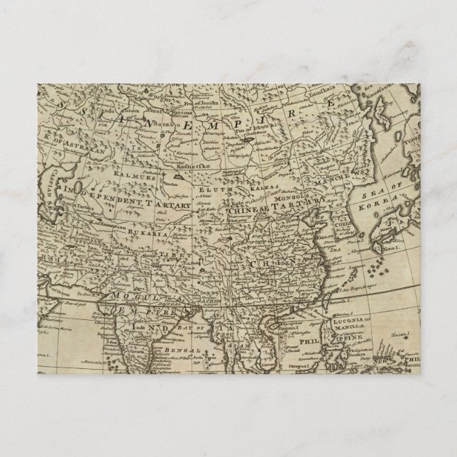 Postale Carte de l'Asie (Devant)