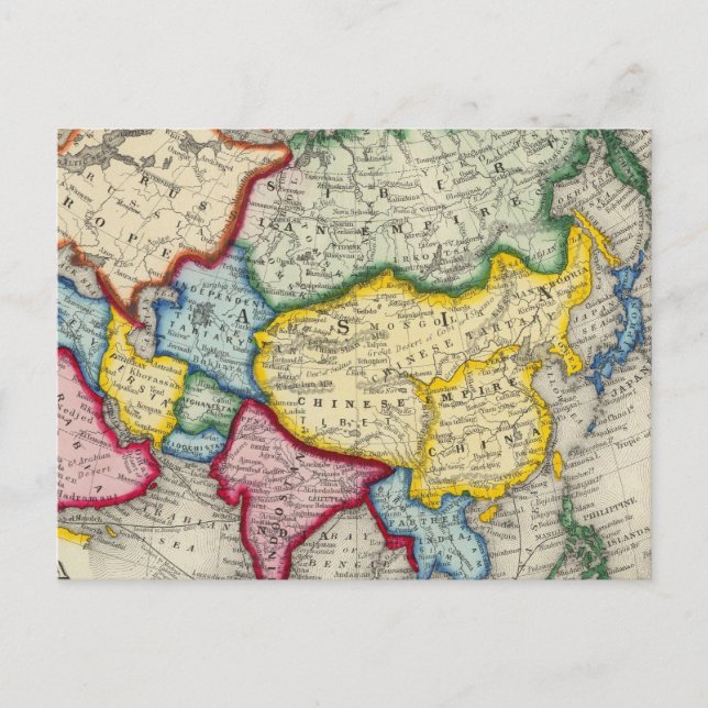 Postale Carte De L'Asie (Devant)