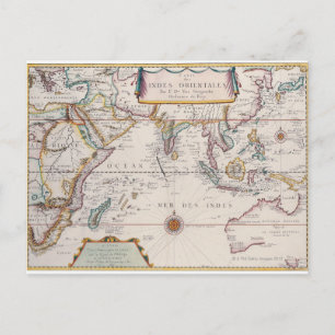 Postale Carte de l'Asie du Sud-Est