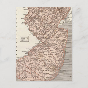 Postale Carte de l'Atlas du New Jersey