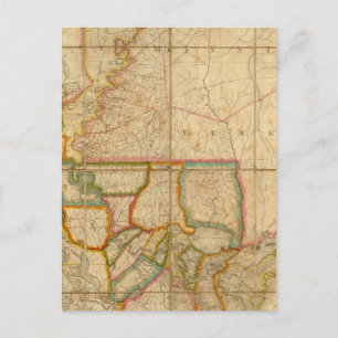 Postale Carte de l'état de Louisiane