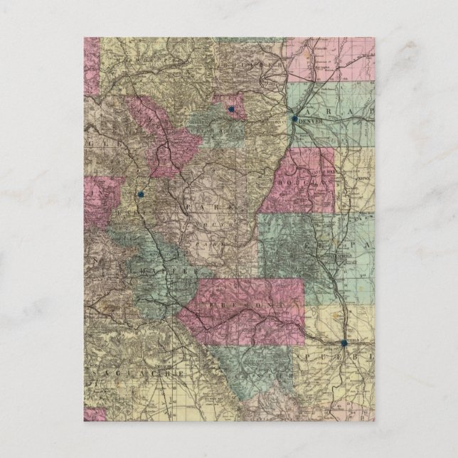 Postale Carte de l'État du Colorado (Devant)