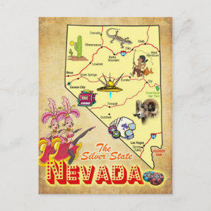 Postale Carte de l'État du Nevada