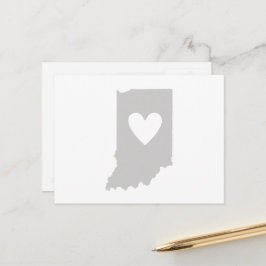 Postale Carte de l'état gris de l'Indiana Forme Oosier Coe