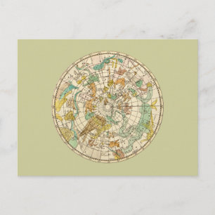 Postale Carte de l'étoile du ciel sud et de la configurati