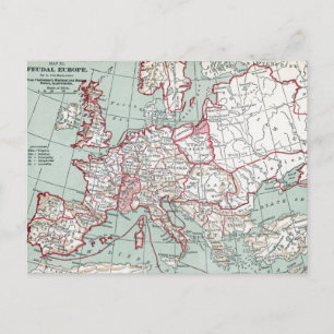 Postale CARTE DE L'EUROPE, 12ème SIÈCLE