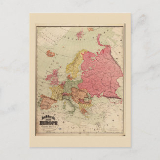 Postale Carte de l'Europe de Rand McNally (1894)