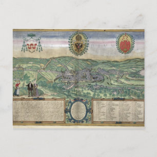 Postale Carte de Liege, de 'Civitates Orbis Terrarum' par 
