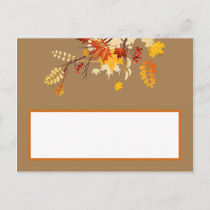 Postale Carte de lieu écrite Feuilles de succursale d'auto