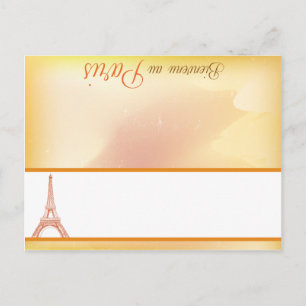 Postale Carte de lieu écrite Paris Peach