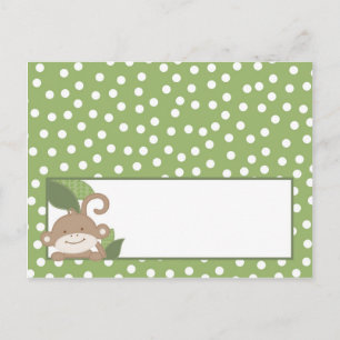 Postale Carte de lieu écrite Safari Jungle Monkey Green