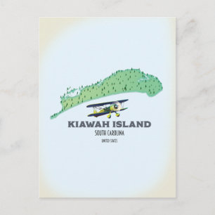 Postale Carte de l'île de Kiawah en Caroline du Sud aux Ét