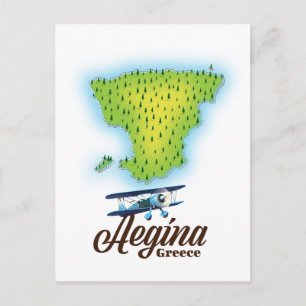Postale Carte de l'île d'Égine Grèce