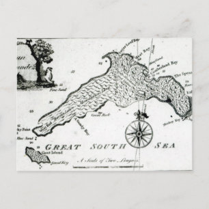 Postale Carte de l'île du Pacifique Sud, 1800