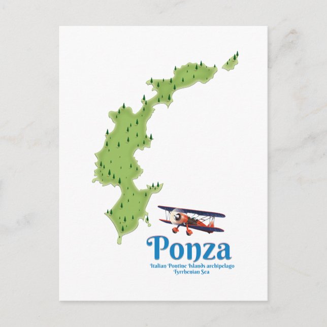 Postale Carte de l'île italienne de Ponza. (Devant)