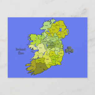 Postale Carte de l'Irlande