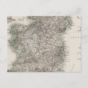 Postale Carte de l'Irlande par Stieler