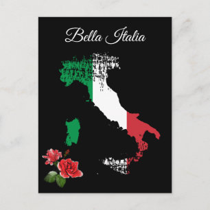 Postale *~* Carte de l'Italie Bella Italia Langue italienn