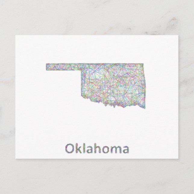 Postale Carte de l'Oklahoma (Devant)