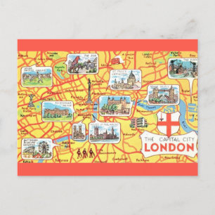 Postale Carte de Londres Angleterre illustrée de manière c