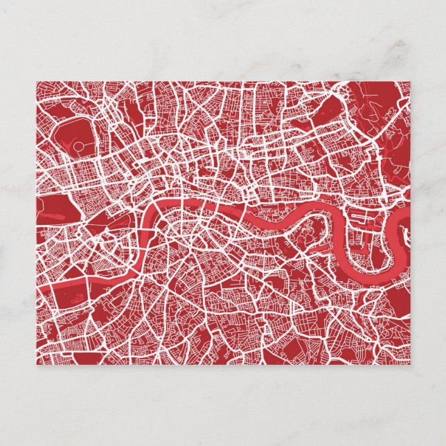 Postale Carte de Londres Art Red (Devant)