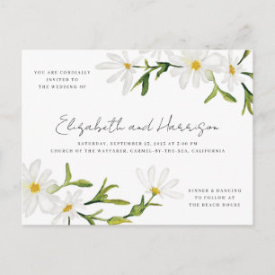 Postale Carte de mariage Fleur de marguerite aquarelle