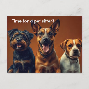 Postale Carte de marketing moderne pour promeneur de chien