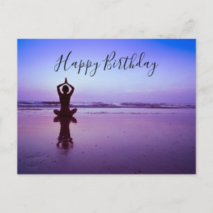 Postale Carte de méditation de yoga Joyeux Anniversaire 