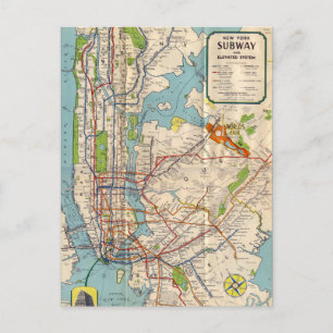 Postale Carte de métro vintage New York Carte de voyage Ca