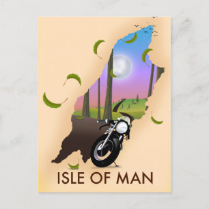 Postale Carte de moto de l'île de Man affiche de voyage