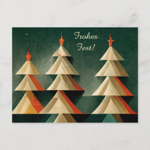 Postale Carte de Noël Art déco moderne, Joyeuses fêtes